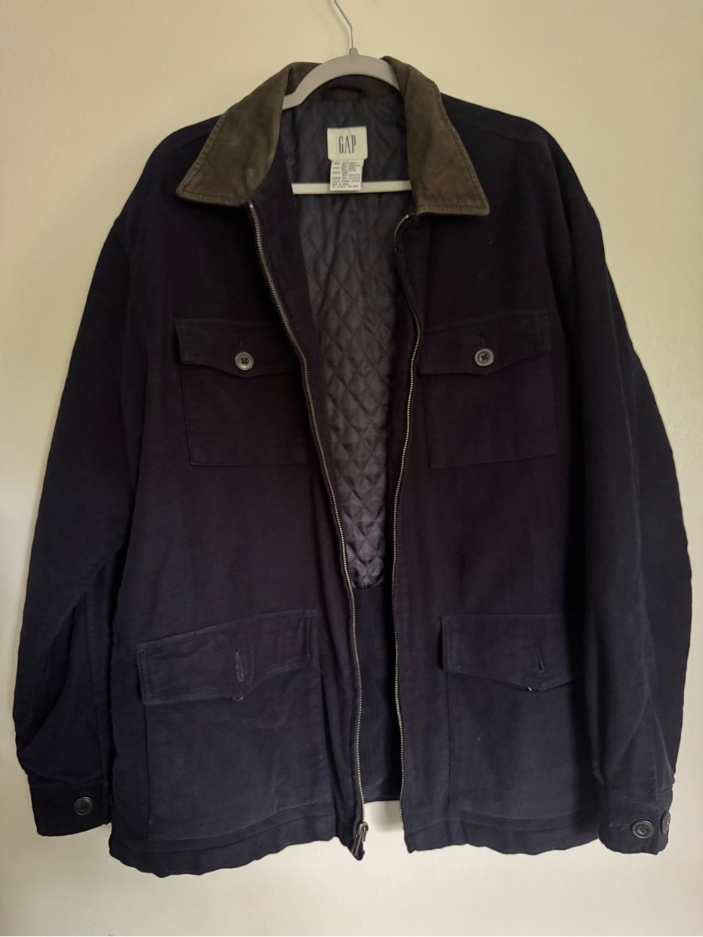 Vintage GAP Barn Coat/Jacket Canvas Brown Chore Quilt Lined - Men's Size Medium